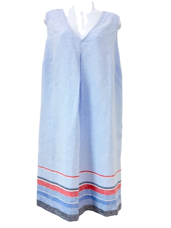 J. Jill Dresses & Skirts - J. Jill Love Linen Cornflower Blue sleeveless v-neck 100% linen dress Size 1X